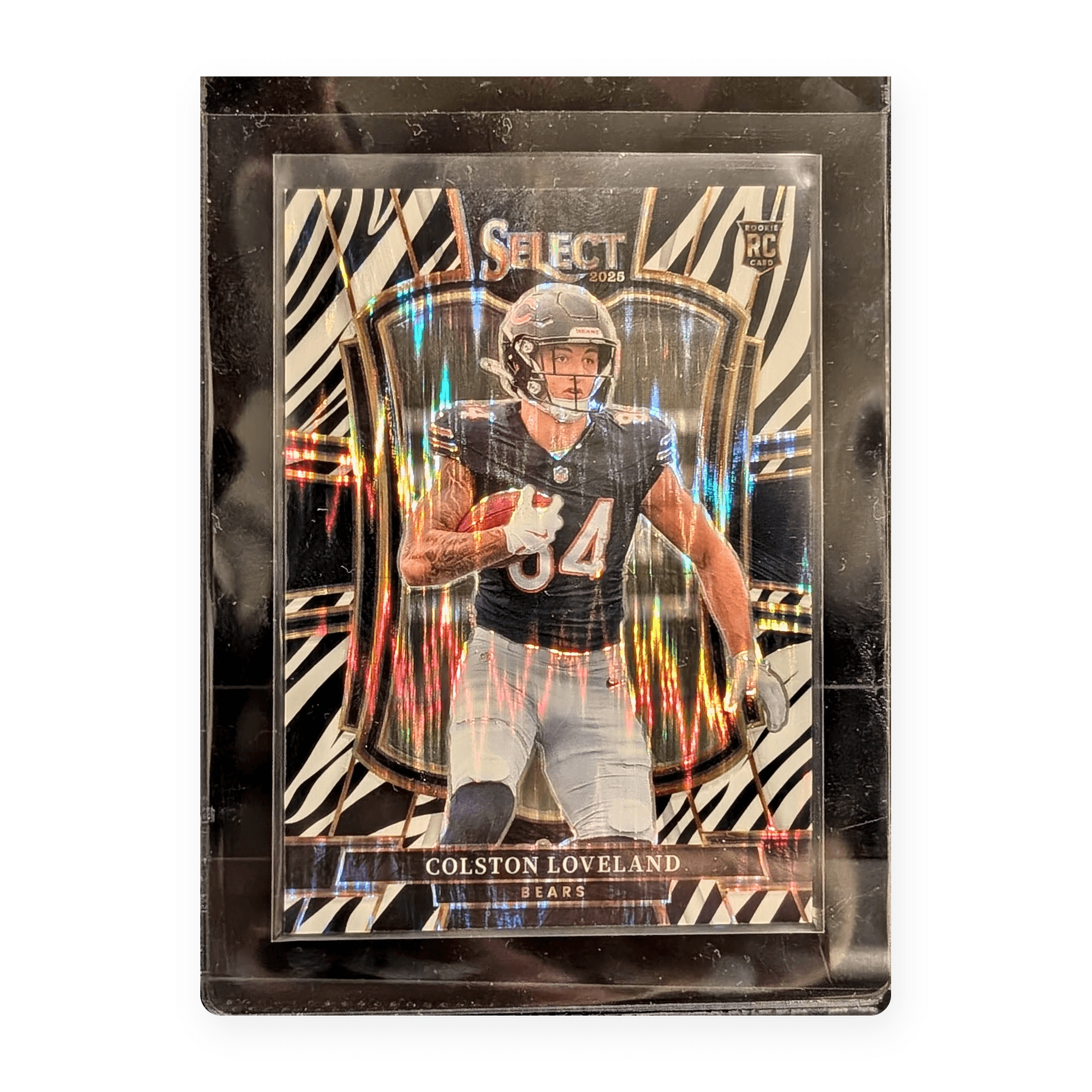 Colston Loveland Chicago Bears Select Zebra card from Chris’s collection
